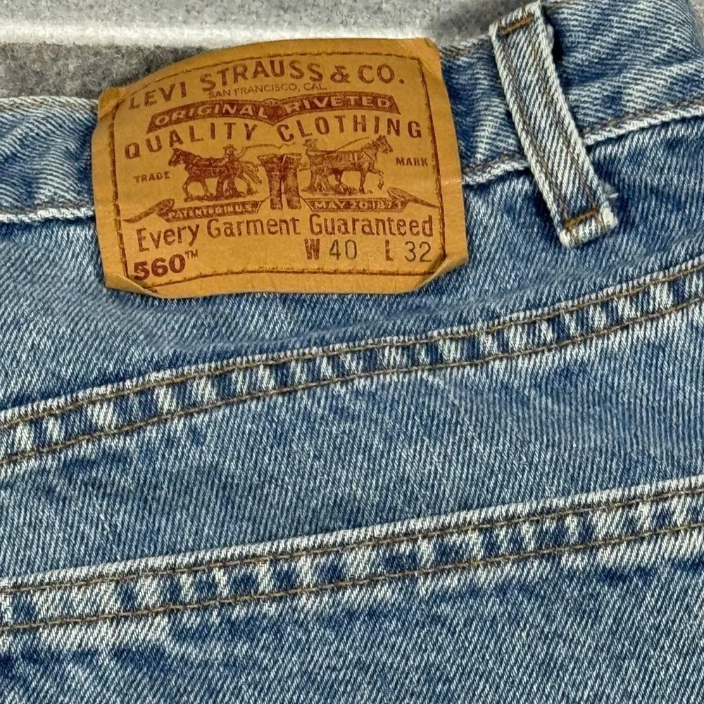 Vintage Levis 560‎ Mens 36x30 Loose Fit Tapered Leg Blue Jeans Made in USA 90s